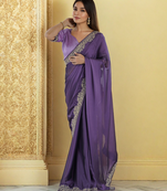 Elegant plum rangoli silk saree with intricate coding work