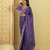 Elegant plum rangoli silk saree with intricate coding work