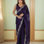 Elegant purple rangoli silk saree with intricate coding work