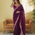Elegant wine rangoli silk saree with intricate coding work