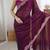 Elegant wine rangoli silk saree with intricate coding work