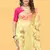 Yellow Color Embroidered Organza Silk Saree