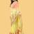 Yellow Color Embroidered Organza Silk Saree