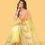 Yellow Color Embroidered Organza Silk Saree