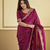 Elegant magenta rangoli silk saree with intricate coding work