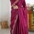 Elegant magenta rangoli silk saree with intricate coding work