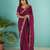 Elegant magenta rangoli silk saree with intricate coding work