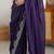 Elegant purple rangoli silk saree with intricate coding work