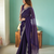 Elegant purple rangoli silk saree with intricate coding work
