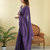 Elegant plum rangoli silk saree with intricate coding work