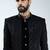 men black velvet embroidered indo-western kurta set with black cotton lycra pant  wedding & festive wear