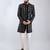 men navy blue velvet embroidered indo-western kurta set with cream cotton lycra pant  wedding & festive wear