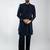 men navy blue indo-western suiting set with jacket & pants  wedding & festive wear