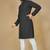 Black embroidered rayon straight kurta