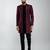 men wine velvet embroidered indo-western kurta set with black cotton lycra pant  wedding & festive wear
