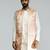 men peach brocade silk nehru jacket  jacquard pattern  tailored fit  wedding & festive wear