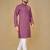 Purple embroidered rayon straight kurta