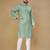 Sea green embroidered rayon straight kurta