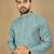Sky blue embroidered rayon straight kurta