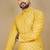 Yellow embroidered rayon straight kurta