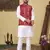 Red printed soft cotton straight koti kurta