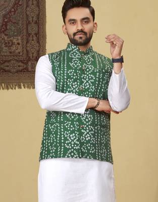 Green printed soft cotton straight koti kurta 2