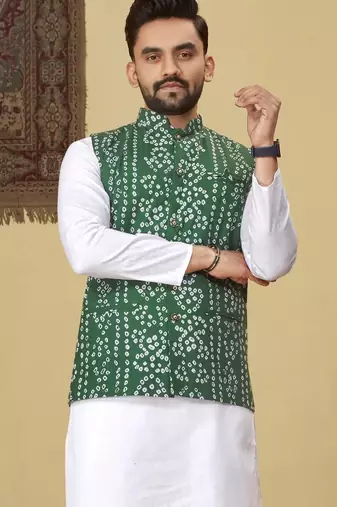 Green printed soft cotton straight koti kurta