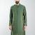 men mehendi green silk blend embroidered long kurta  wedding & festive wear