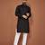 Black embroidered cotton straight kurta