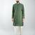 men mehendi green silk blend embroidered kurta set with cream pyjama  wedding & festive wear