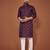 Purple embroidered cotton straight kurta