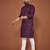 Purple embroidered cotton straight kurta