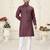 Purple jacquard linen cotton straight kurta