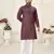 Purple jacquard linen cotton straight kurta