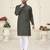 Green jacquard linen cotton straight kurta