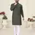 Green jacquard linen cotton straight kurta