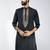 men black silk embroidered kurta  wedding & festive wear
