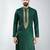 men bottle green silk embroidered kurta  wedding & festive wear