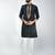 men black silk embroidered kurta pyjama set with cream satin pyjama  wedding & festive wear