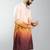 men brown silk blend ombre printed long kurta  wedding & festive wear