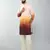 brown silk blend ombre kurta set with cream palazzo pant