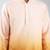 brown silk blend ombre kurta set with cream palazzo pant