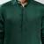 men bottle green silk kurta  solid mid-length kurta for wedding & festive wear