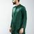 men bottle green silk kurta  solid mid-length kurta for wedding & festive wear