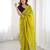 Elegant lime green crunchy fabric saree with multi embroidery & stone work