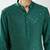 men bottle green silk blend mirror work long kurta  wedding & festive wear