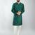 men bottle green silk blend mirror work kurta set with cream pyjama  wedding & festive wear