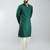 men bottle green silk blend mirror work kurta set with cream pyjama  wedding & festive wear