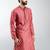 men maroon silk blend digital print kurta with sequin work  wedding & festive wear