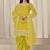 Yellow roman silk embroidered salwar suit
